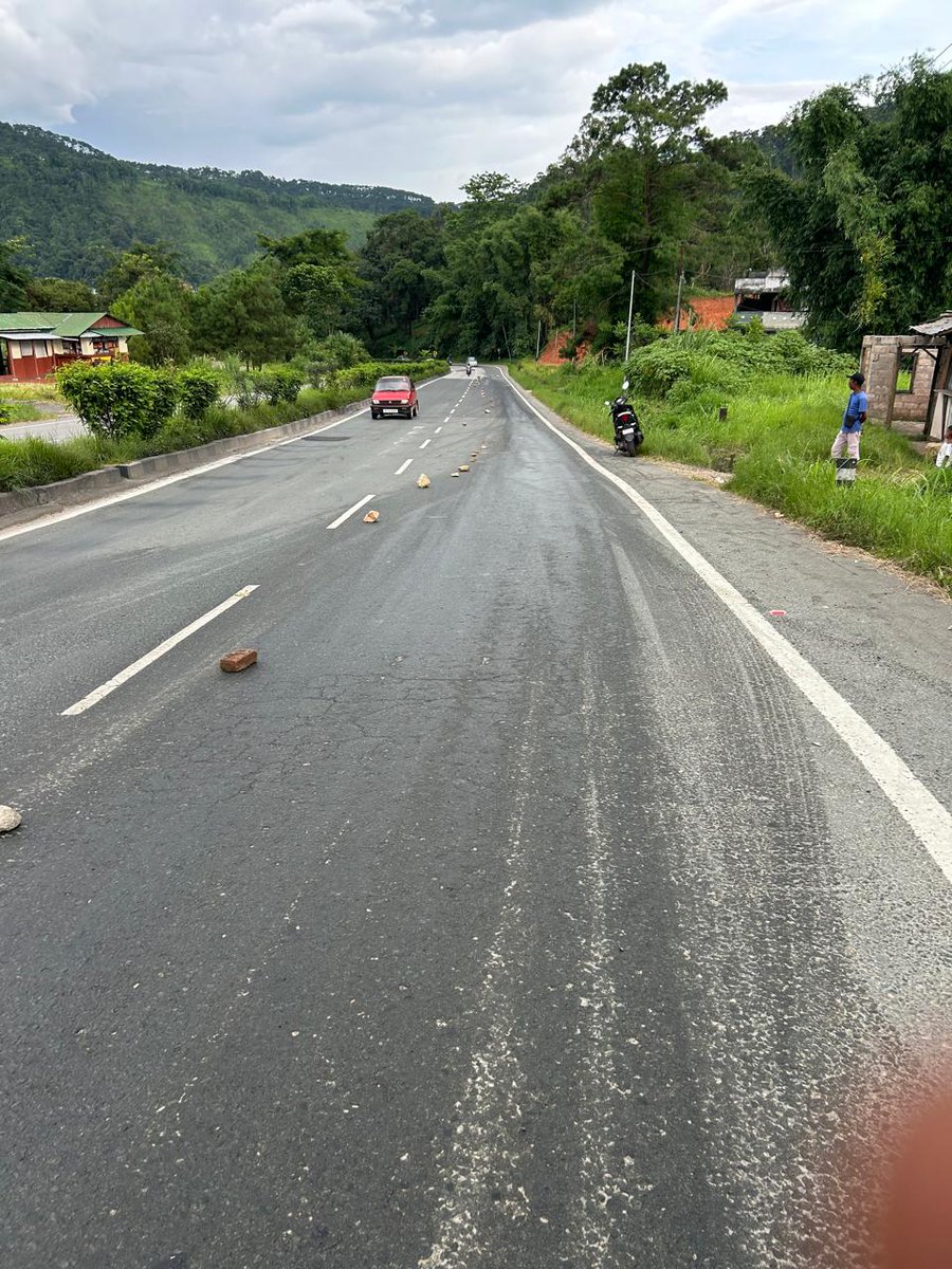 One Lane of the NH06 (Shg-Ghy) Road) near  Umsning is closed for Traffic and has been converted to one way for now as there has been an oil spill in one of the lanes and driving over it can be dangerous . Efforts are on to get the spilled oil cleaned up
