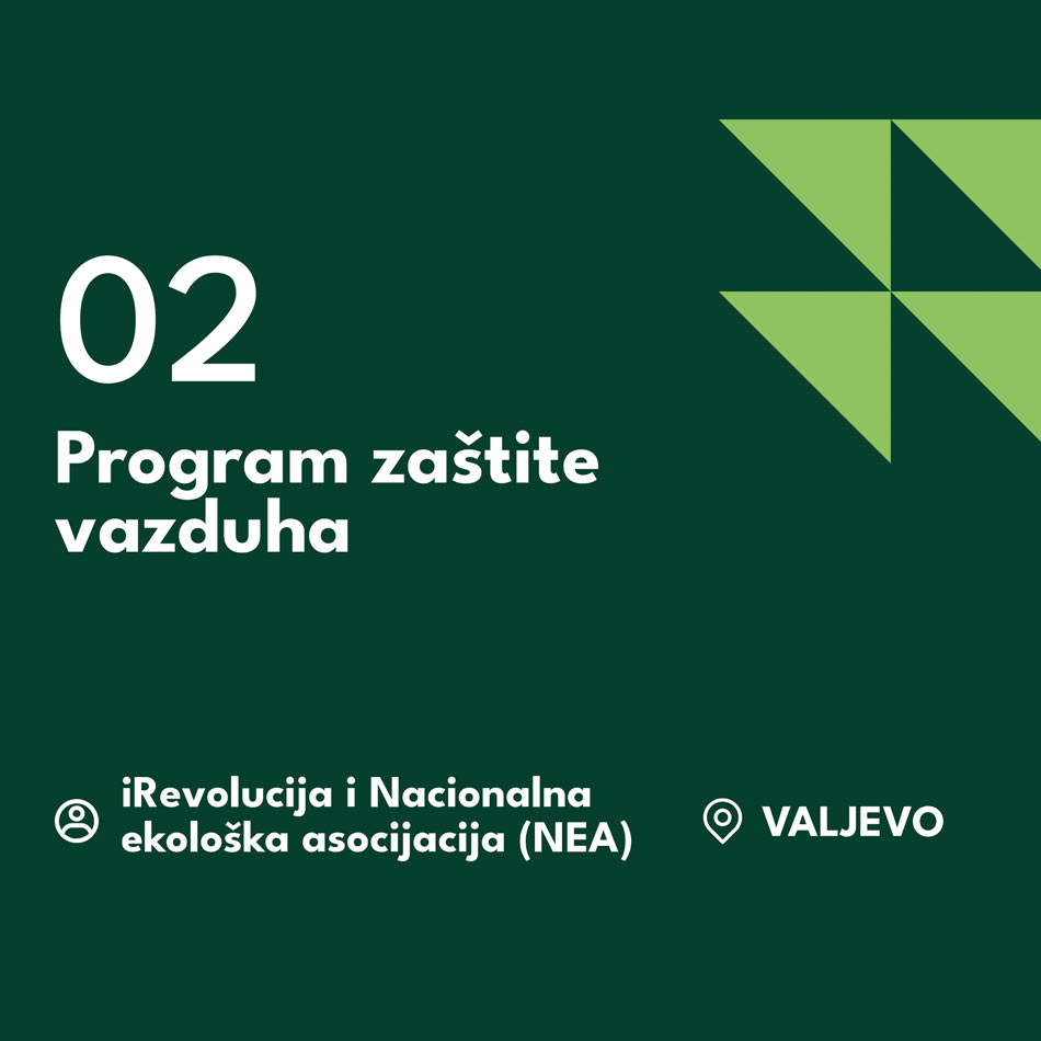 ZELENO ZNAČI ZAJEDNO!

Na veb stranici BOŠa posvećenoj progamu Menjaj na zeleno! nalazi se i naša publikacija posvećena Programu zaštite vazduha 2030 za grad Valjevo koju smo izradili sa Nacionalnom Ekološkom Asocijacijom!

Link ka publikaciji - downloads.bos.rs/publikacije/Pu…