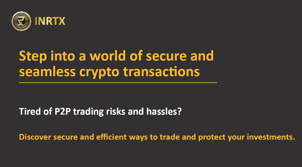 inrtx_io's tweet photo. 🚀 Step into a world of secure and seamless #crypto transactions with INRTX! 🌐

Tired of the ongoing risks and frauds of P2P #trading? 

Discover how #INRTX can transform your trading experience with secure, efficient, and transparent #transactions. https://t.co/Snwth3JeZK