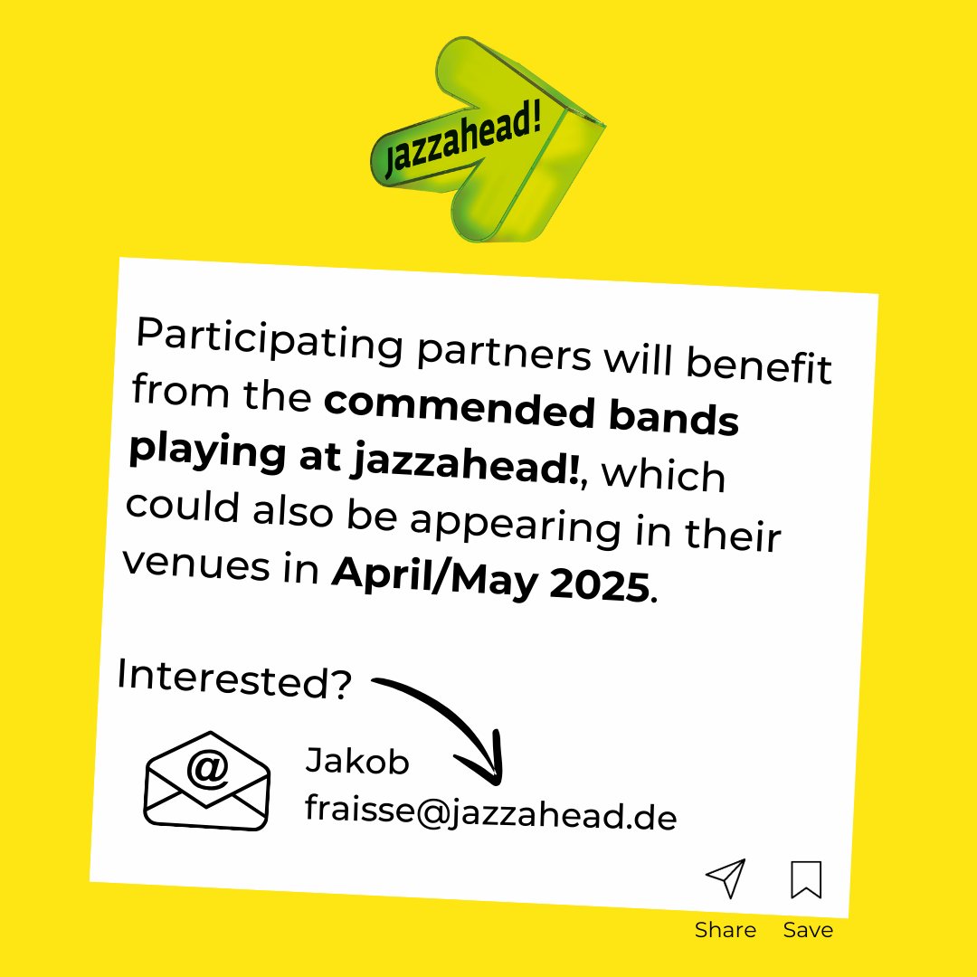 jazzahead! (@jazzahead) on Twitter photo Green Touring #network  Open Call
Interested? Get involved & share it 
#jazzahead #LIVEMX #livemusicsector #livemxprojectshowcase Green Touring #network  Open Call
Interested? Get involved & share it 
#jazzahead #LIVEMX #livemusicsector #livemxprojectshowcase