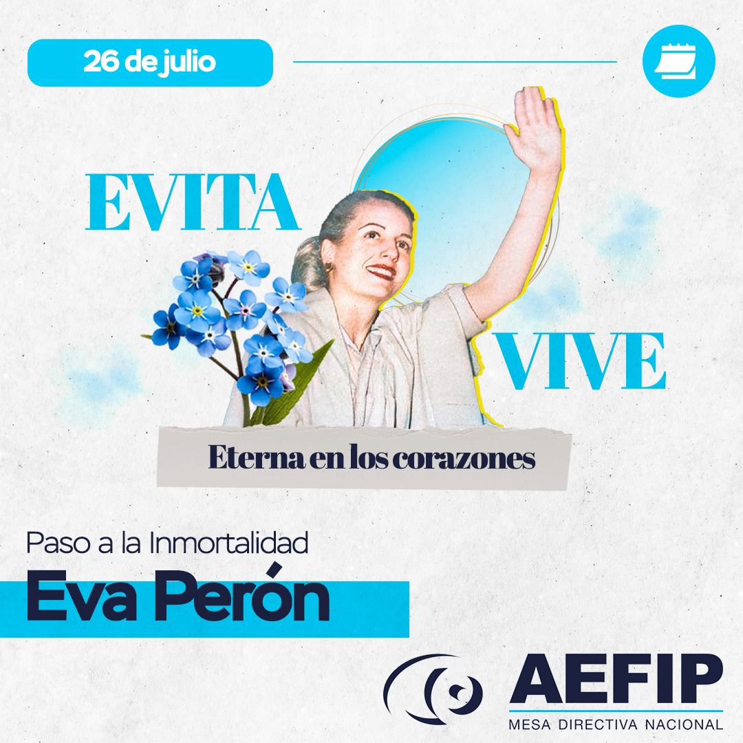 Evita Eterna en el ❤️ de todos los trabajadores y trabajadoras argentinas.