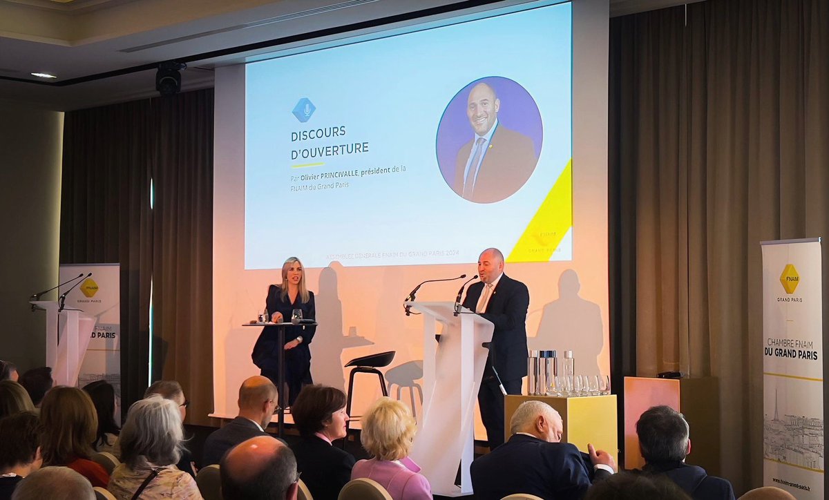 🎤Cette année, j’ai eu l’honneur d’animer une nouvelle fois l’assemblée générale de la <a href="/Fnaimidf/">FNAIM du Grand Paris</a>. 
L’occasion pour son président <a href="/OPrincivalle/">PRINCIVALLE Olivier</a> de faire le bilan de 2023. 
Le cap a été maintenu malgré un contexte très particulier pour le secteur qui connaît une crise inédite.