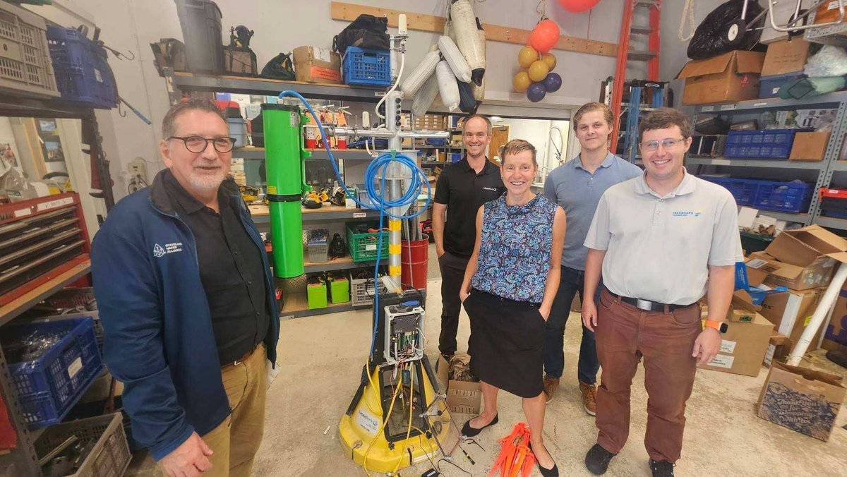 Bryan &amp; Ebie enjoyed a visit to our partners at <a href="/LimnoTech/">LimnoTech</a> / @FreeboardTech as we prepare to launch a new smart buoy specifically outfitted for our Water Accelerator Testbed!  This buoy will host several technologies from innovators across the world throughout our testbed season.