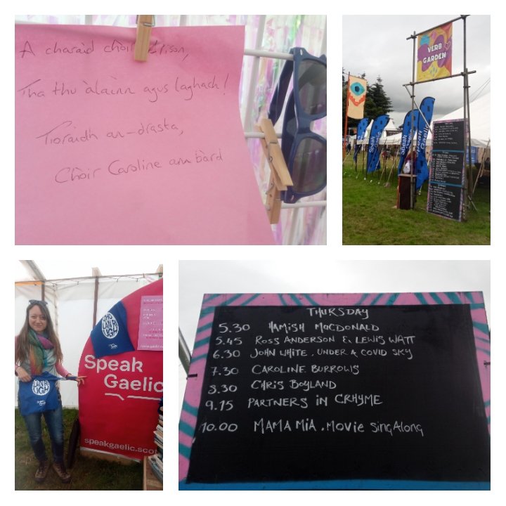 VerseCycle's tweet photo. At 7.30pm my wheels roll into the Verb Garden @belladrumfestival, I already popped in there earlier to have a go at the @SpeakGaelic area. Tapadh leat. #Belladrum #ScottishHighlands # Scotland #poetry #versecycle #cyclepoet https://t.co/WvWb0RJYnw