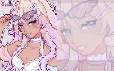 _seiia's tweet photo. 💜🕶️🎀
#pixelart #artfight2024seafoam https://t.co/TqO3JLKCj2