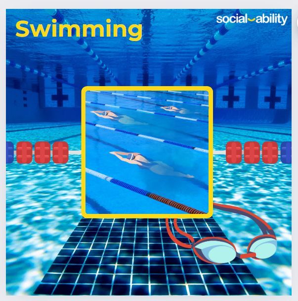 SocialAblty's tweet image. This week&apos;s game spotlight is our new release: Swimming 🏊‍♂️🏊‍♂️

Why not dive in (😉) to the latest game available on the #HappinessProgramme, and get competitive?

Choose a Swimmer to race as and wave your hand over their chosen colour to make them swim faster.