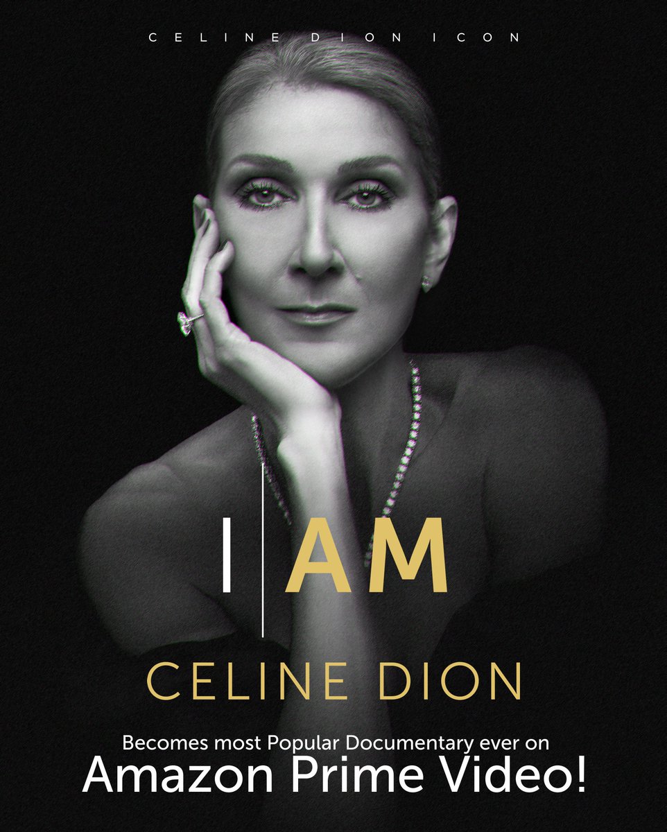 #IAmCelineDion becomes Most Popular Documentary ever on #amazonprimevideo 

#celinedioninparis #celinedion #Olympics 
#Olympics2024 #olympicsparis2024
