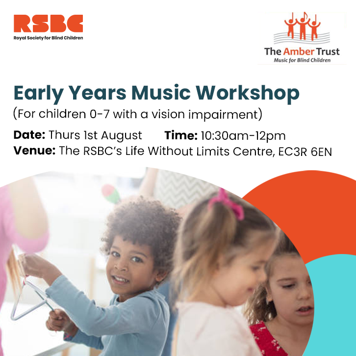 RSBCcharity's tweet photo. #Music workshop for #VisionImpaired kids aged 0-7. Aug 1st, 10:30-12PM at RSBC's LWLC Centre. Explore percussion, sing songs, & play #MusicalGames with @theambertrust's Caterina. Siblings are welcome!
👉Book now: https://t.co/1DRnN0Cz0S
#InclusiveMusic #VIKids #EarlyYears https://t.co/QEOTrZVV9i