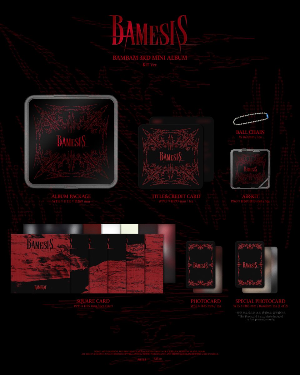 BamBam 3rd Mini Album 『𝐁𝐀𝐌𝐄𝐒𝐈𝐒』 
KiT PREVIEW 

[PRE-ORDER]
📆 2024.07.29 2PM KST ~
📍 온라인 음반 판매처

*각 음반 판매 사이트 URL은 추후 별도 안내 예정입니다.
*판매처에 따라 예약 판매 오픈 시간 차이가 있을 수 있는 점 참고 부탁드립니다.

#BamBam #뱀뱀 
#BAMESIS