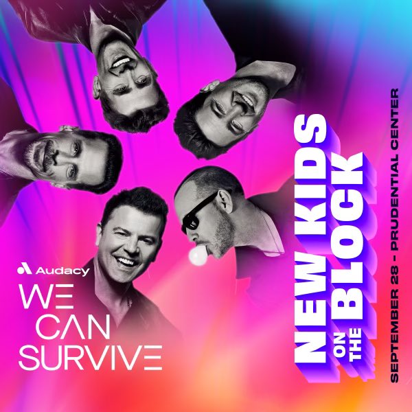 New Kids on the Block (@nkotb) on Twitter photo We're playing <a href="/Audacy/">Audacy</a>โs <a href="/WeCanSurvive/">We Can Survive</a>, in partnership with <a href="/afspnational/">American Foundation for Suicide Prevention</a> at <a href="/PruCenter/">Prudential Center</a> on Sept 28th! Get ready to see us alongside @justintimberlake, <a href="/tatemcrae/">Tate McRae</a>, <a href="/bensonboone/">Benson</a>, <a href="/thegreatkhalid/">Khalid</a>, & Isabel Larosa ๐ค
#WeCanSurvive
๐ซ Tickets on sale next Friday 8/2 at 10 AM ET! We're playing <a href="/Audacy/">Audacy</a>โs <a href="/WeCanSurvive/">We Can Survive</a>, in partnership with <a href="/afspnational/">American Foundation for Suicide Prevention</a> at <a href="/PruCenter/">Prudential Center</a> on Sept 28th! Get ready to see us alongside @justintimberlake, <a href="/tatemcrae/">Tate McRae</a>, <a href="/bensonboone/">Benson</a>, <a href="/thegreatkhalid/">Khalid</a>, & Isabel Larosa ๐ค
#WeCanSurvive
๐ซ Tickets on sale next Friday 8/2 at 10 AM ET!