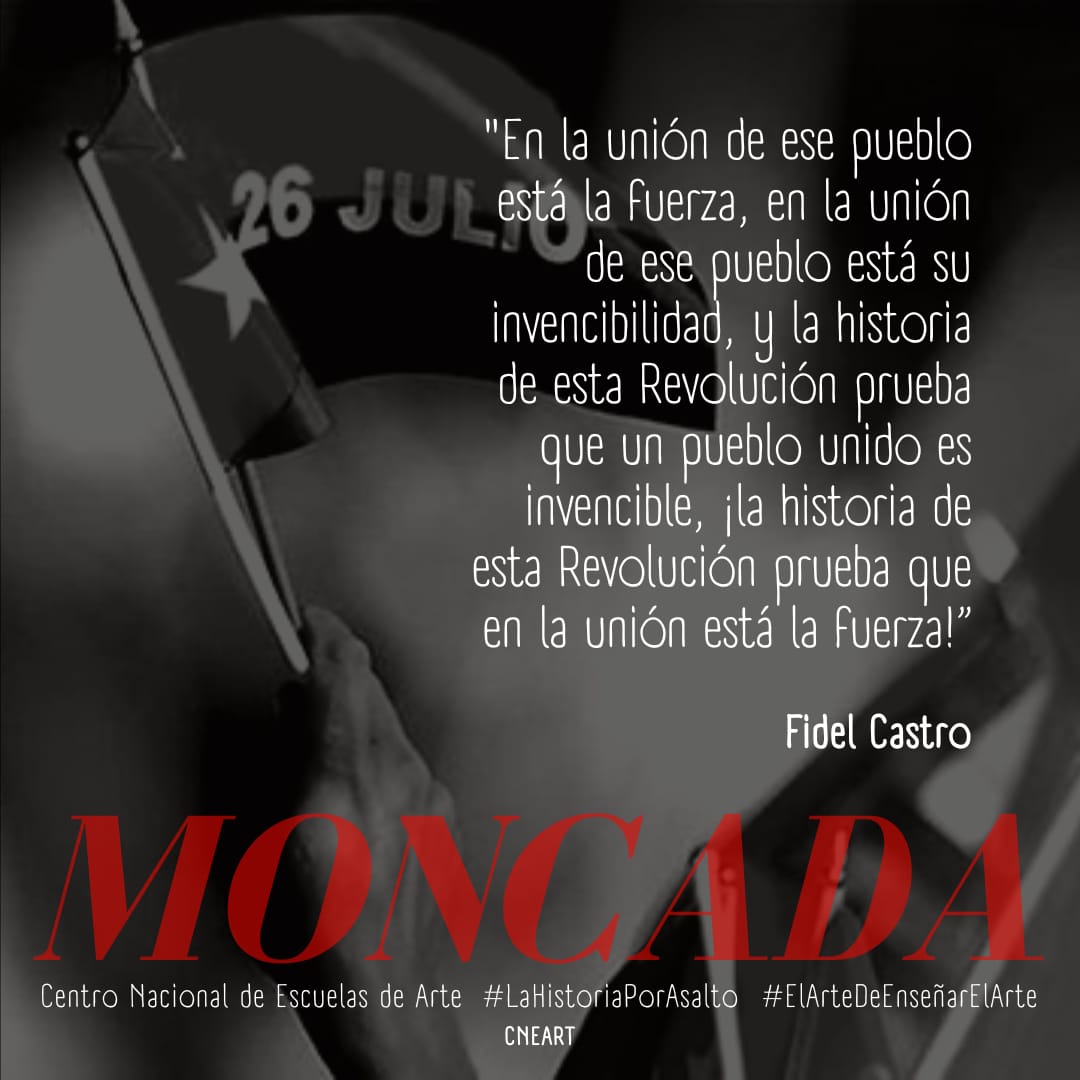 "El Moncada nos enseñó a convertir los reveses en victorias", sentenció el comandante en Jefe, Fidel Castro Ruz. #LaHistoriaPorAsalto #ElArteDeEnseñarElArte #CubaEsCultura