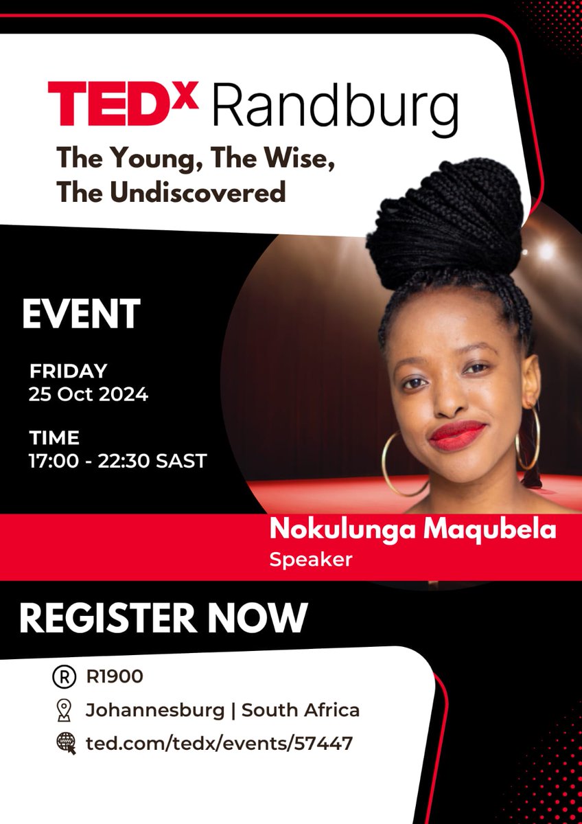 nokulunga_ma's tweet image. From an avid TEDx Talks viewer to stepping on the red dot myself - never would&apos;ve imagined this! 🔴🤩 #tedxtalks #PinchMeMoment