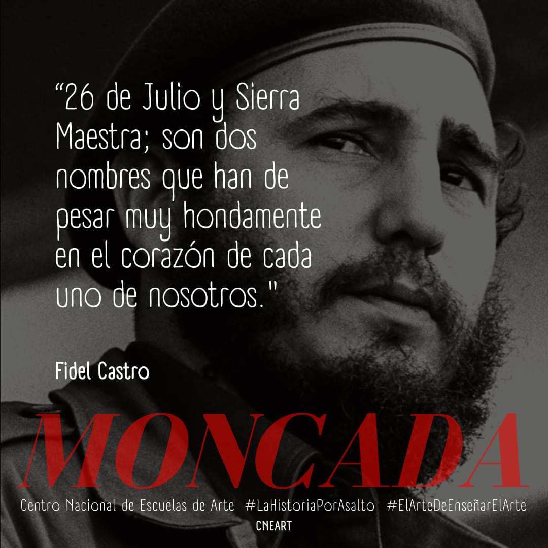 Las acciones del 26 de julio señalaron  la vía y proporcionaron el programa de liberación nacional que abriría las puertas del socialismo a nuestra Patria.
#LaHistoriaPorAsalto 
#ElArteDeEnseñarElArte
#CubaE