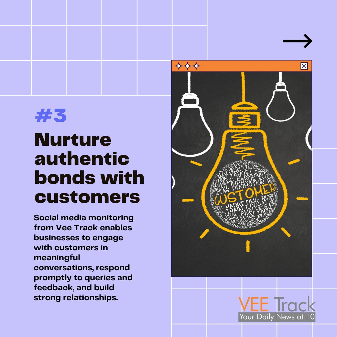VeeTrack's tweet image. Discover the power of Vee Track's #SocialMediaMonitoring! Understand its threefold necessity, optimizing consumer sentiments, deciphering #competitorstrategies, and nurturing authentic bonds with customers. 

#CompetitorAnalysis #BusinessGrowth #DigitalMarketing #BrandStrategy