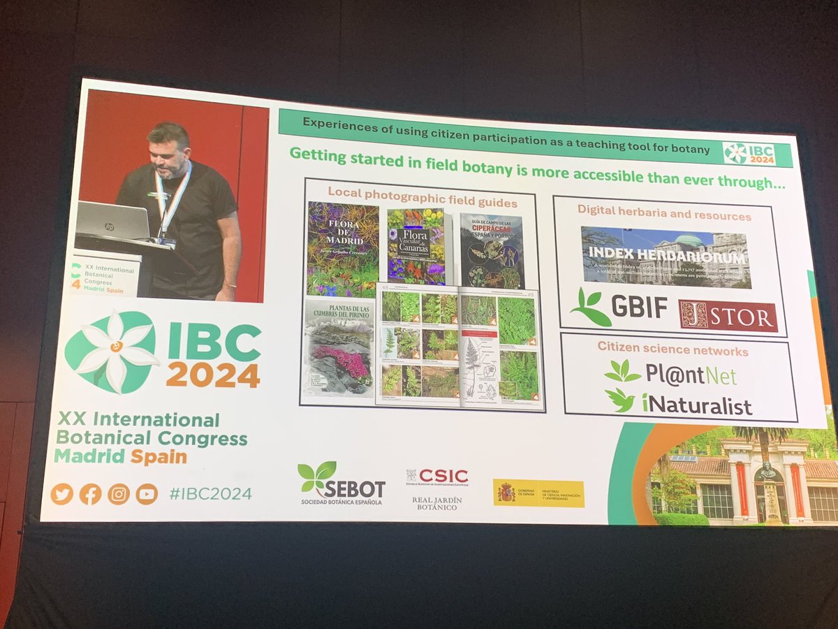 nicolekearney's tweet photo. Fabulous presentation shared with so much passion &amp; enthusiasm about the importance of @inaturalist as a teaching tool in increasing plant awareness, by @Mario_Mairal at #IBC2024. #BioMarathon #BioBlitz https://t.co/4RqqrzOXgV