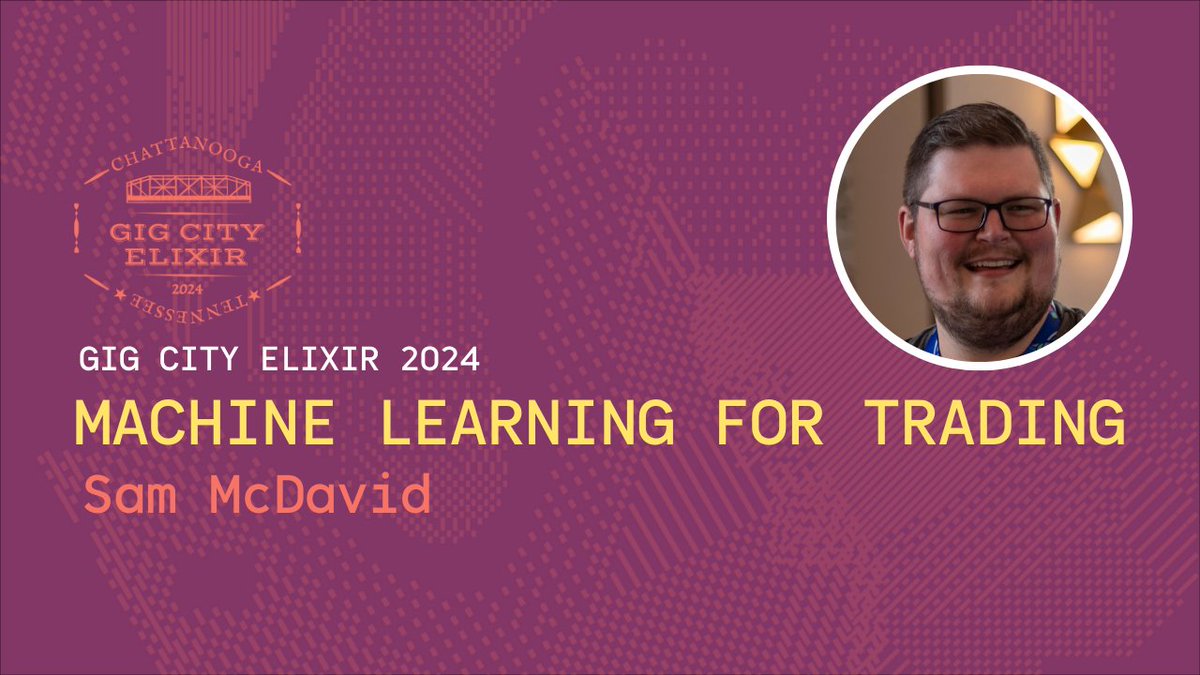 GigCityElixir's tweet photo. Want to learn to use Elixir  and ML to trade stocks? Check out the talk from @sammy_fix_it from GCE24! 

https://t.co/cy63Dxfkcs

#MyElixirStatus https://t.co/HYo3yPMPyJ