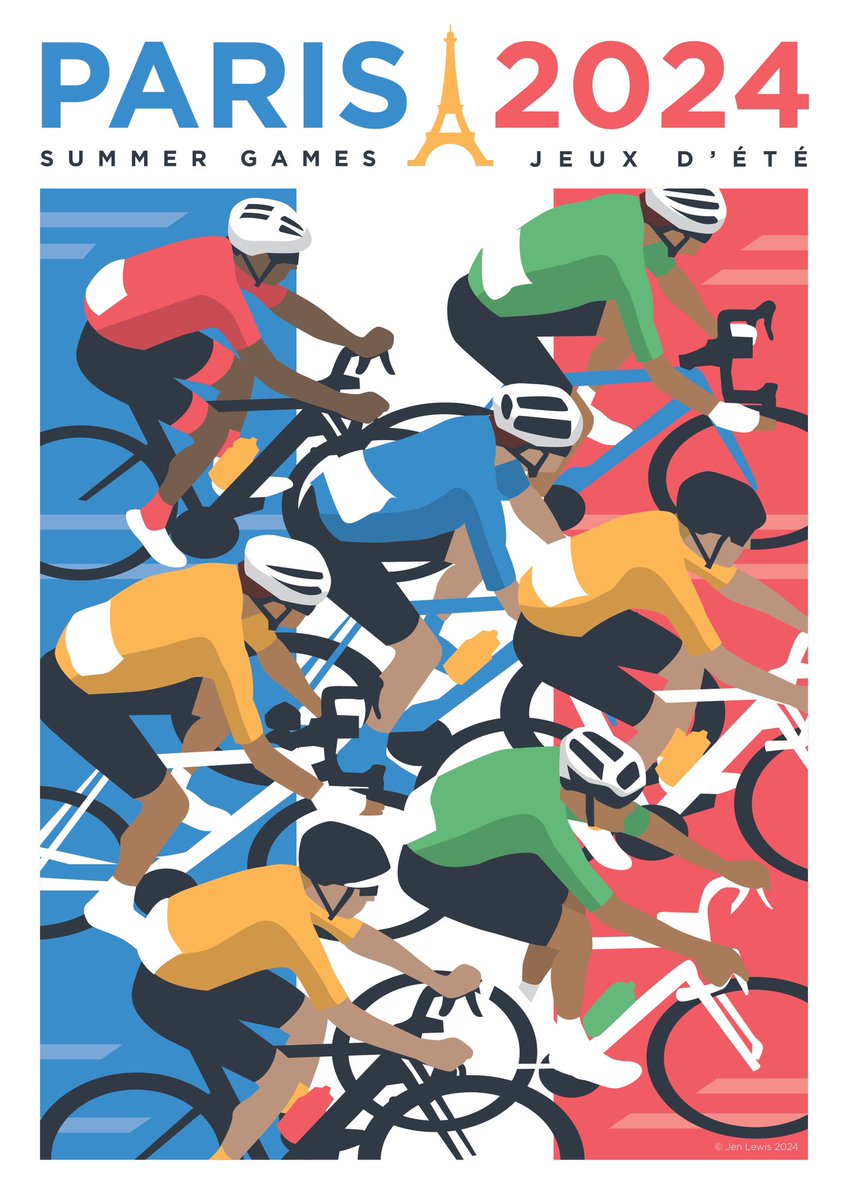 It’s almost time for #Paris2024 😃. I love the #Olympics and to celebrate this sporting extravaganza I’ve designed a bold new #cycling print! I wanted to create a sense of movement and competition along with a feeling of celebration 🎉 Available now!

jenscyclingart.etsy.com
