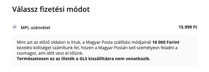 ...ezért volt értelme bevezetni a kötelező MPL szállítási módot...