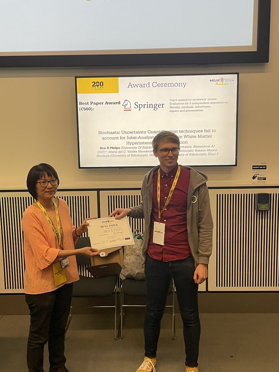 🎉 Congratulations to the recipient of the Best Paper Prize at MIUA 2024! A big thank you to our sponsor. 🌟 #MIUA2024 #BestPaper #Innovation #ThankYouSponsor
<a href="/TheBMVA/">The BMVA</a> <a href="/MDPIOpenAccess/">MDPI</a> <a href="/SpringerCompSci/">SpringerCompSci</a>