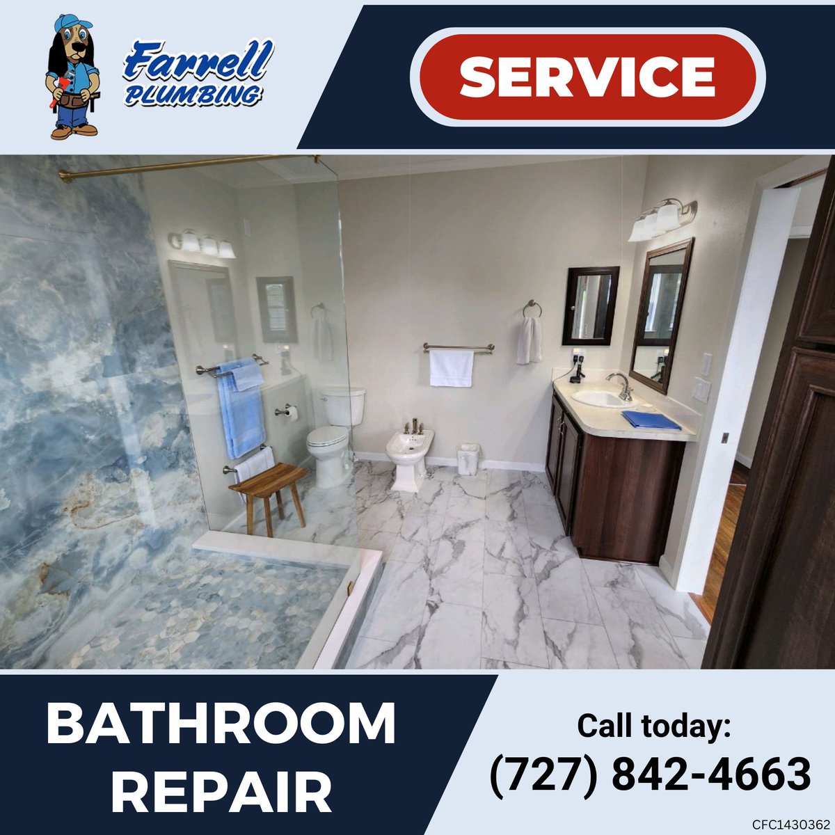 GoTeamFarrell's tweet image. 🚿 Bathroom Repair 🚿

Trust Farrell Plumbing for expert bathroom plumbing repair in Port Richey, FL, and nearby areas. Our experienced team uses state-of-the-art equipment to handle everything from leaking shower heads to recurring toilet clogs efficiently. S...