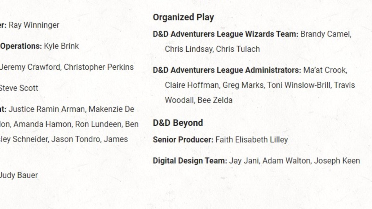 enworldrpg's tweet image. WotC Removes Digital Content Team Credits From D&amp;amp;D Beyond dlvr.it/TB5sB4