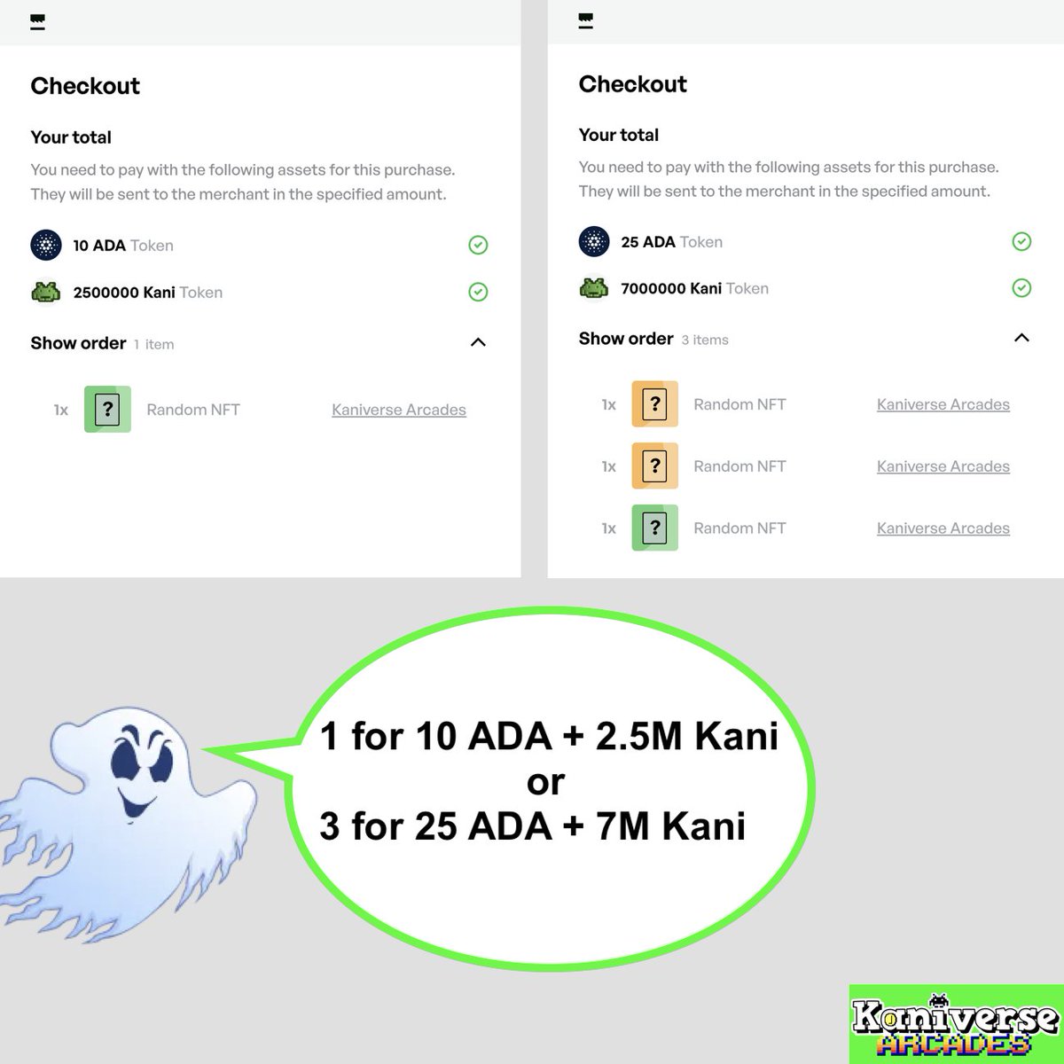 Ghost 👻 #Kaniverse 👾 #arcade 🕹️ anyone? Now you can use those #KaniToken you've been so diligently  collecting all this time! Have an awesome weekend #CardanoCommunity !!!
