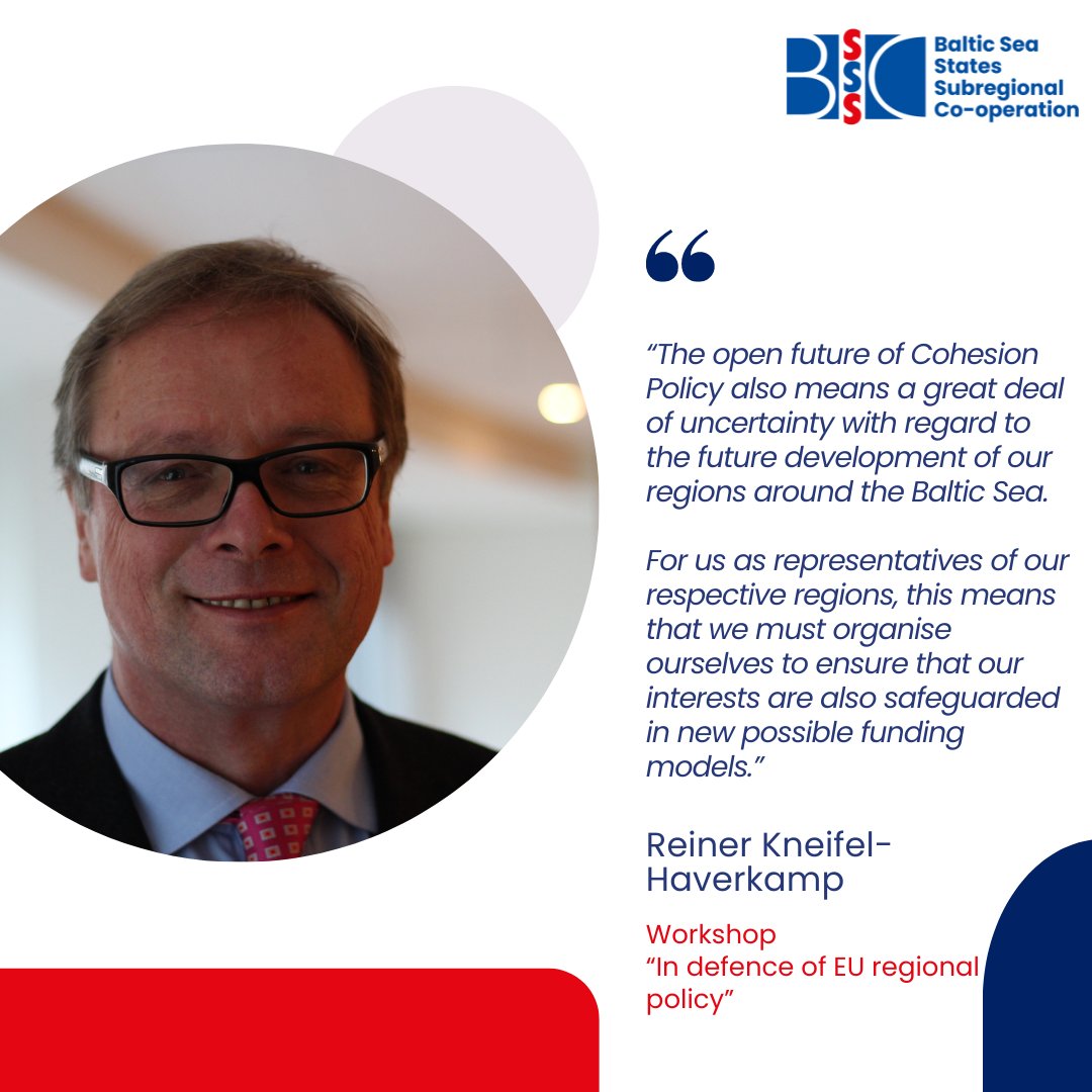 WS "In defence of EU regional policy." 🇪🇺
🗝️ - aspect: Discussing trends and future changes in Cohesion Policy post-2027
🌊 Importance: Safeguarding Baltic Sea Region interests amidst funding uncertainties
🔭 Expect: Strategies for positioning in the new funding period