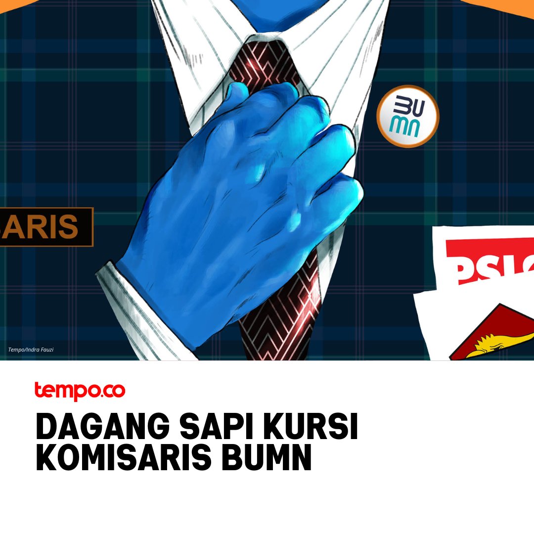tempodotco's tweet photo. #TempoThread

Banyak jalan menuju Roma❌
Banyak jalan menuju komisaris BUMN✅

Tercatat 17 pendukung Prabowo dan Gibran dalam pemilihan presiden masuk pemerintahan Jokowi. Apa motif Jokowi?

A Thread https://t.co/epTx48P2DP