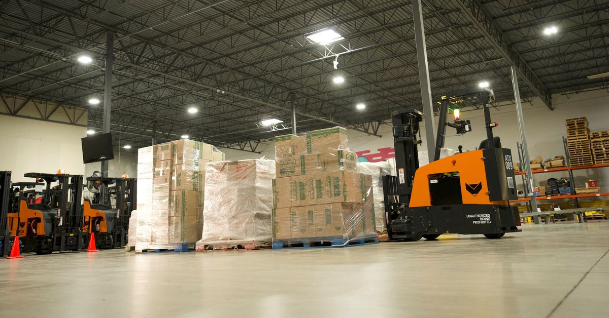 Reuters's tweet photo. Exclusive: Walmart looks to bet $200 million on autonomous forklifts https://t.co/pq7gIhjPmb https://t.co/phLXrWVrM4
