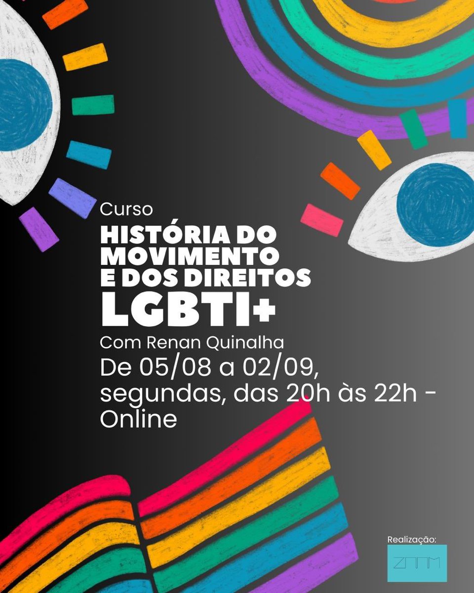 RenanQuinalha's tweet photo. Pessoal, depois de 3 anos sem novas turmas, farei em agosto nova edição Curso Virtual "História do Movimento e dos Direitos LGBTI+"  de 5 de agosto a 2 de setembro, segundas, das 19h30 às 22h. É sempre uma troca incrível. 

Infos e inscrições: https://t.co/t2hw5xVEUD https://t.co/sBcjF6NN0K