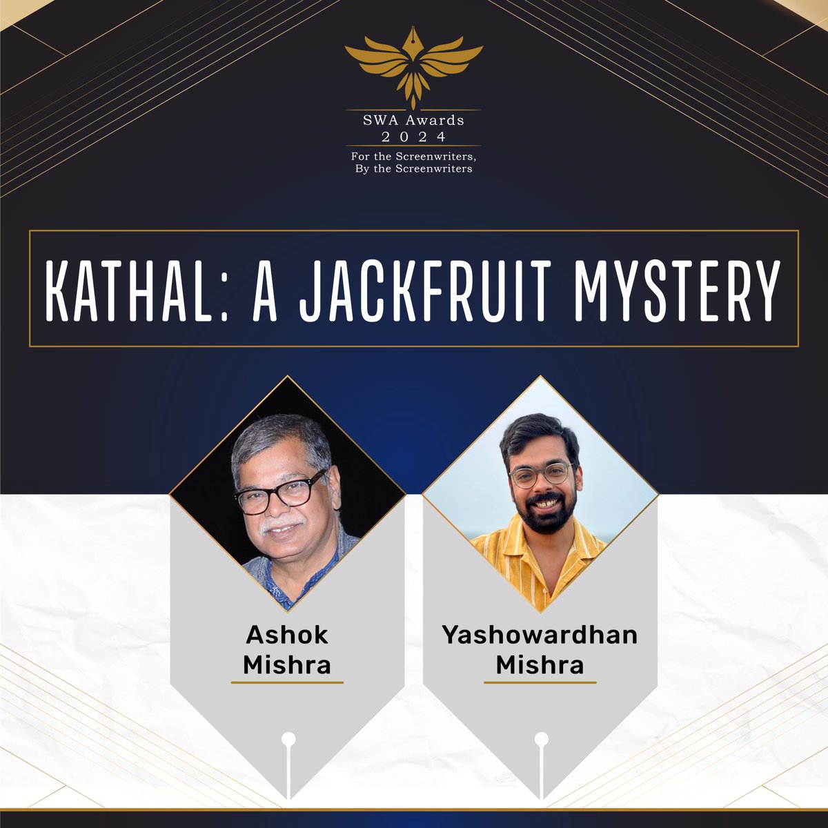 It's the perfect recipe: a writer's compelling story, unforgettable characters, a director's vision, the actors' skill, and of course, the dialogues that breathe life into every character!

#NOMINATIONS for Feature Film-Best Dialogue:
12th Fail
Kathal: A Jackfruit Mystery

1/2