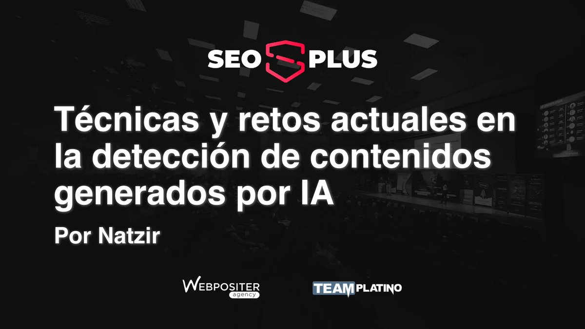 Hola #seoplus 👋 ¿queréis aprender a ser indetectables por los algoritmos 🥷?
Aquí os comparto mi charla sobre "Técnicas y retos actuales en la detección de contenidos generados por IA"  slideshare.net/slideshow/tecn…