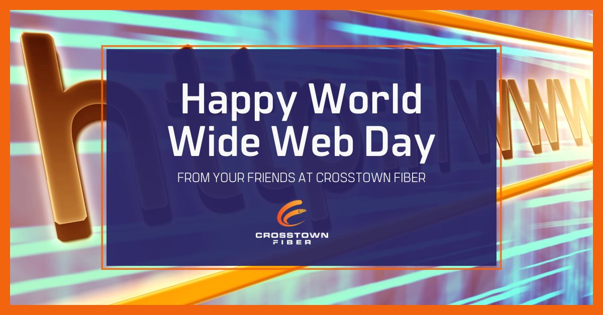 CrosstownFiber's tweet image. Today we celebrate World Wide Web Day, honoring the tech that connects us globally. The web has revolutionized how we communicate and work and we’re proud to be part of this digital evolution.
#worldwidewebday #fibernetwork #crosstownfiber