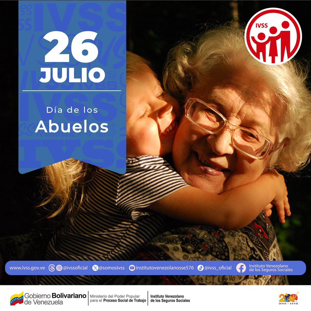 #Efemérides cada #26DeJulio se rinde homenaje a los abuelos, ya que según el calendario católico conmemora a san Joaquín y a santa Ana, padres de la Virgen María y, por tanto, abuelos de Jesús. 
Los abuelos son consentidores, tiernos y con una gran sabiduría.
#TriunfaLaEsperanza