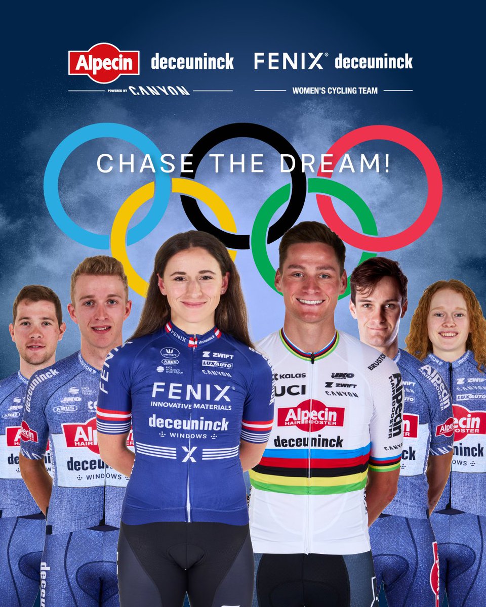 AlpecinDCK's tweet image. 🌟 Six of our riders will compete in the @olympics 🚴‍♂️✨
We wish them all the success in this incredible event. 🌈🌟
Chase the Olympic dream! 💪🔥
🔵⚫️🔴🟡🟢
#AlpecinDeceuninck #FenixDeceuninck