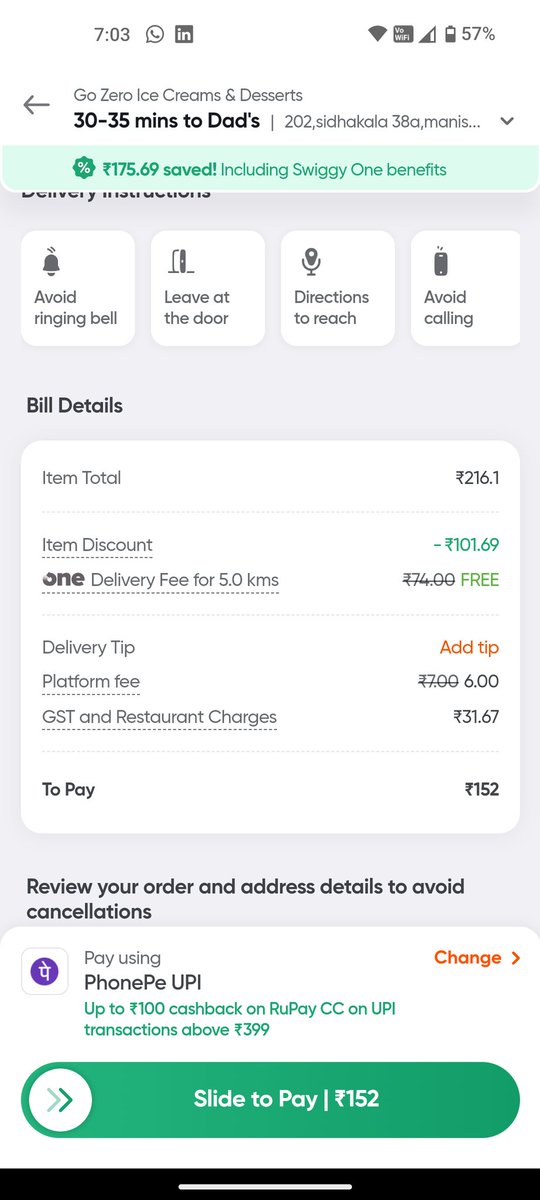 Neyha pandhare (@neyha09) on Twitter photo Hi <a href="/Swiggy/">Swiggy Food</a> the total of this is 139 and yet you guys are Asking to pay 152 without any bifurcation of the total amount ,this is an absolutely shitty experience you guys are providing to customers .
<a href="/Swiggy/">Swiggy Food</a> please help me with the same. Hi <a href="/Swiggy/">Swiggy Food</a> the total of this is 139 and yet you guys are Asking to pay 152 without any bifurcation of the total amount ,this is an absolutely shitty experience you guys are providing to customers .
<a href="/Swiggy/">Swiggy Food</a> please help me with the same.