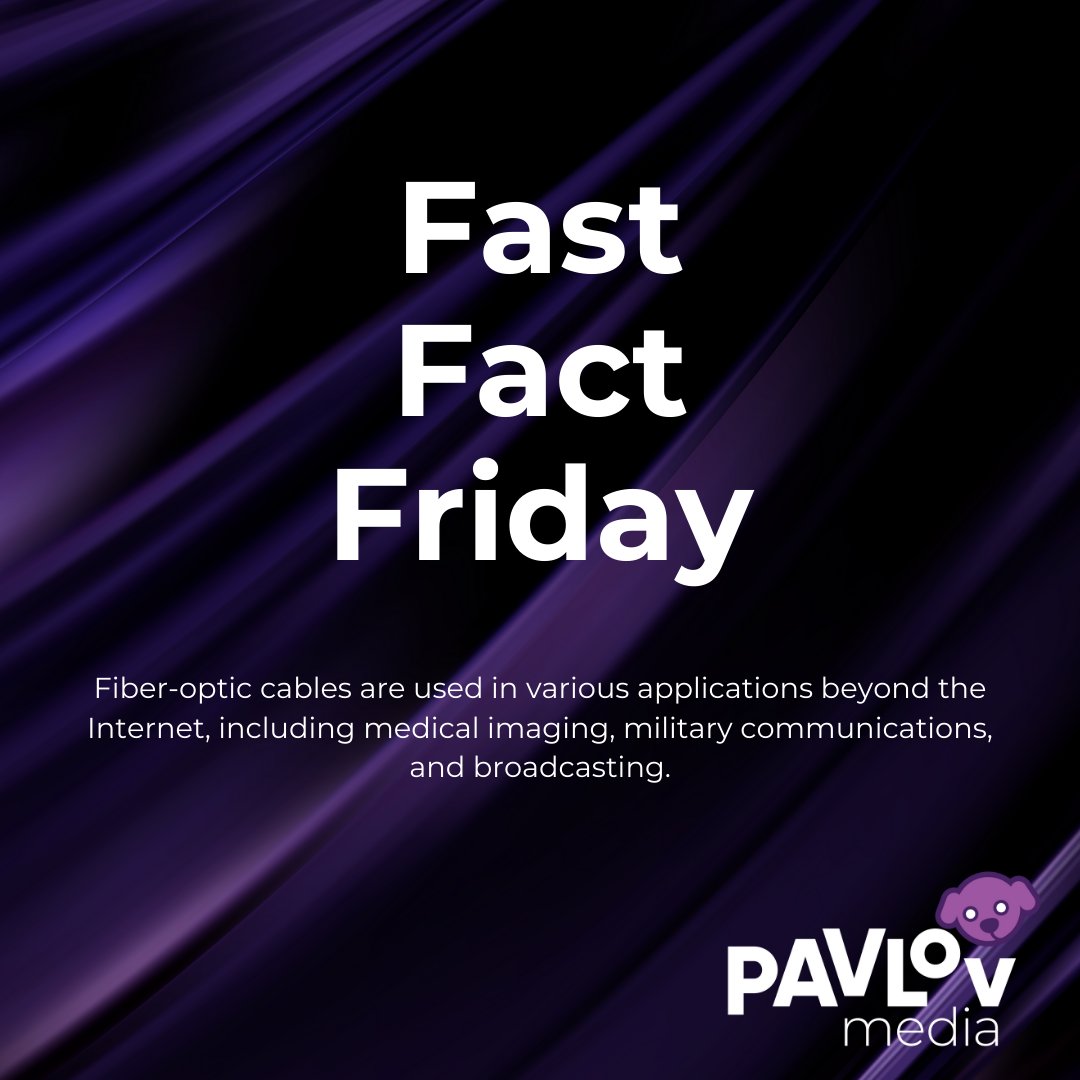 Fast Fact Friday: Fiber-optic cables are incredibly versatile. Discover the many uses of this amazing technology! 🌐💉🎥 #FastFactFriday #FiberOpticVersatility