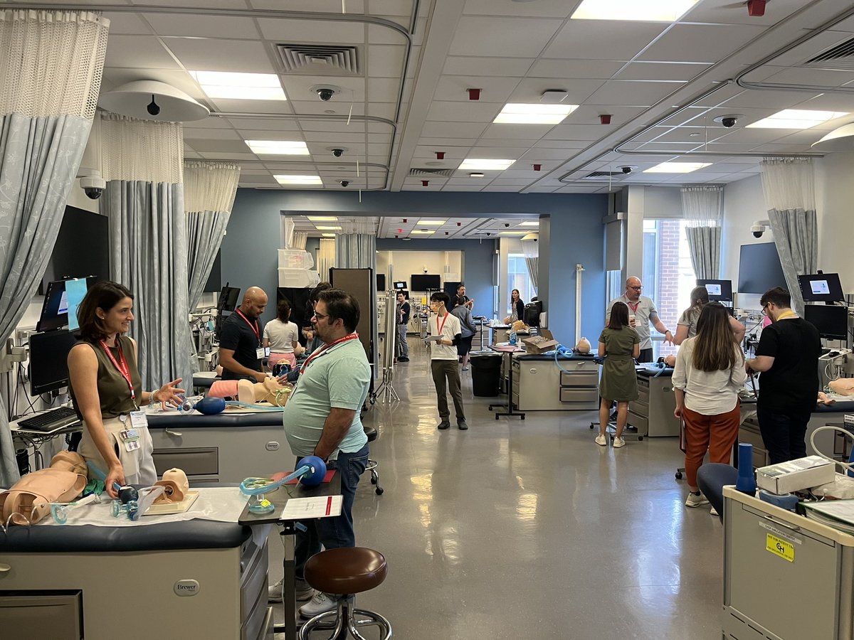 These hard working faculty put on an amazing course for #PedsICU every year. The teams huddle on the cases they will be leading before the day starts for the fellows. Really appreciate the team at CHOP for how much work goes into this before and after the event. #MedEd