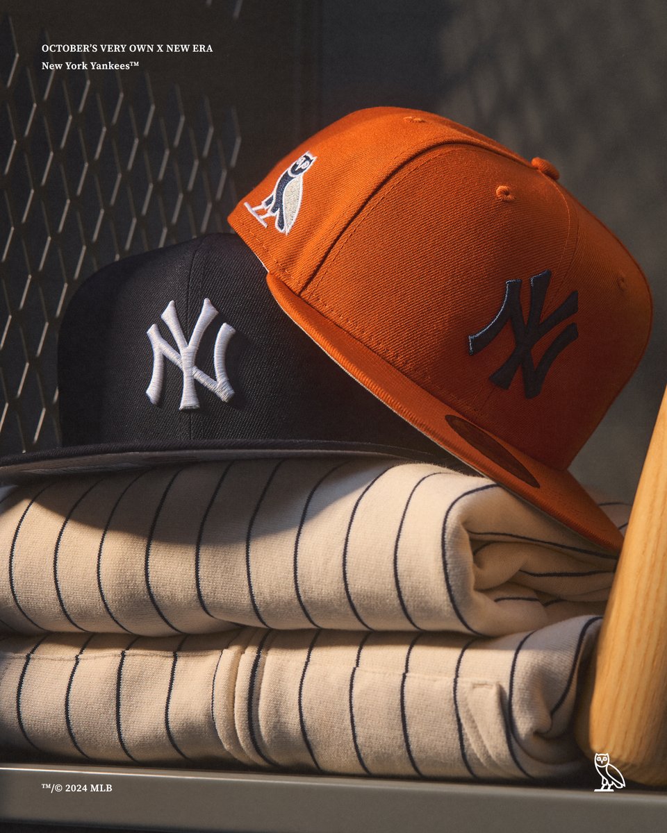 Team logos with the iconic OVO owl stitched on the side. OVO x New Era, now available.