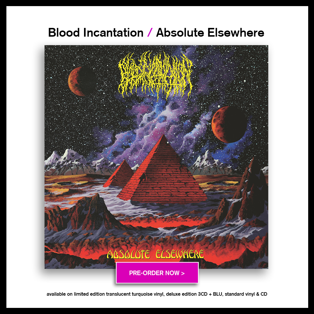 hmvtweets's tweet image. NEW: Blood Incantation / Absolute Elsewhere Denver's progressive death metal titans release their 4th album. On blue LP, 3CD/blu-ray, vinyl &amp;amp; CD. Preorder now and get the HMV exclusive 'Hidden History of the Human Race' vinyl for £19.99.

Pre-order now 👉 ow.ly/jy0950SKZpC