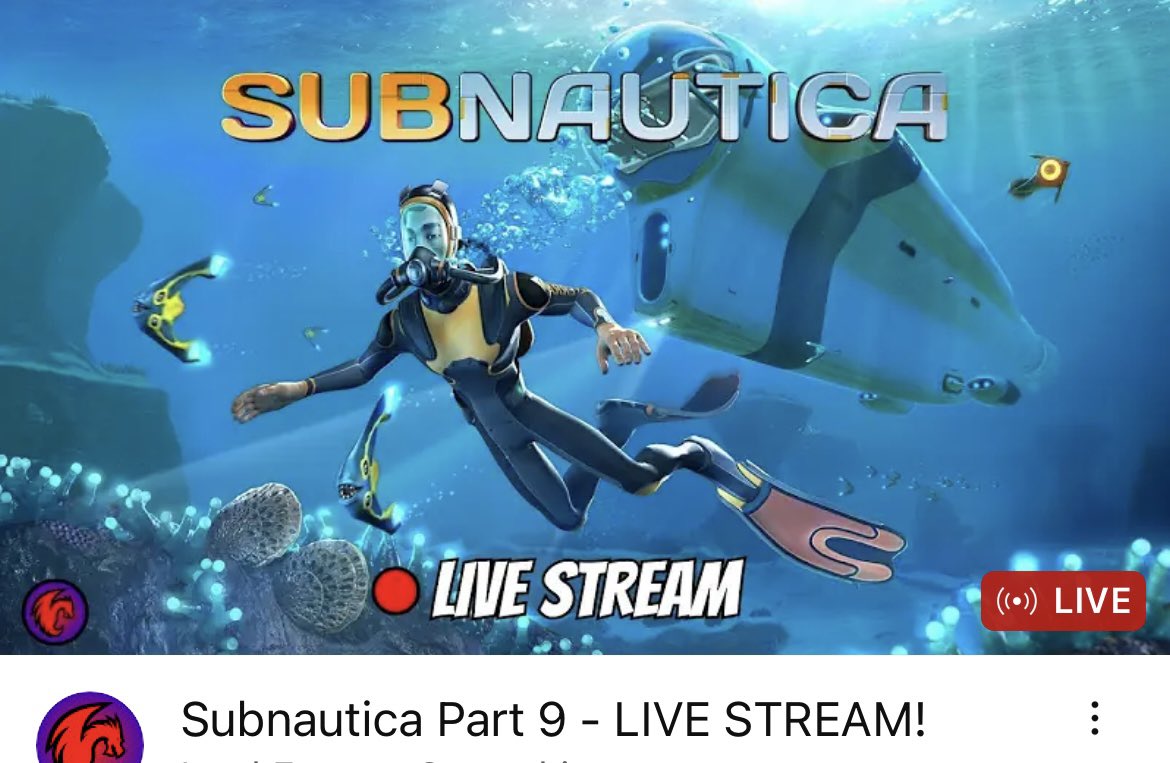 Join me for a live stream. <a href="/YouTube/">YouTube</a> <a href="/YouTubeCreators/">YouTube Creators</a> #subnautica 

youtube.com/live/F5XZwVB0G…
