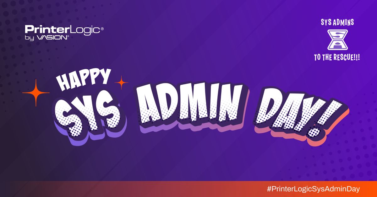 Happy #SysAdminDay to the true heroes of all our organizations, the #SysAdmin! 🦸 Visit our celebration page for #PrinterLogicSysAdminDay contest details. If you're NOT a SysAdmin but want to share your appreciation, please comments below! buff.ly/3SLdXDp
