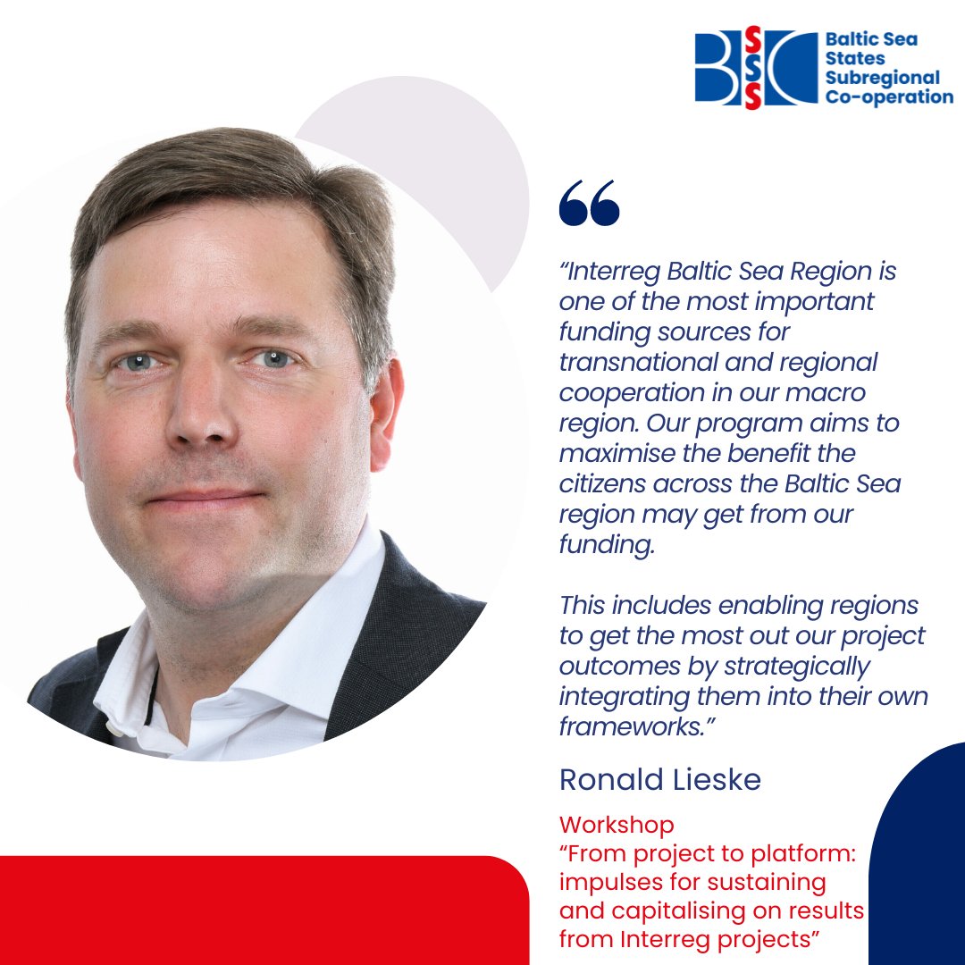 WS "From project to platform: impulses for sustaining and capitalising on results from Interreg projects"🚀
🗝️-aspect: Capitalising project results by integration into regional policies
🌊Importance: Supports BSR development
🔭Expect: Inspiration &amp; Identification of facilitators