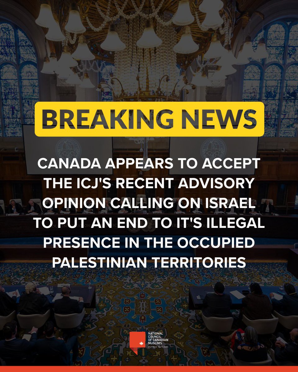 The International Court of Justice is clear: the occupation of Palestinian territories is illegal under international law. No country should help maintain it. 

Canada must act on this opinion. 
Canada must sanction leaders in the Government of Israel who continue to call for and
