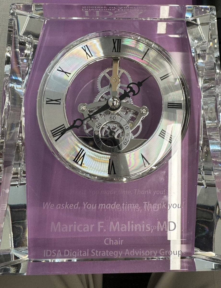 A wonderful surprise from
<a href="/IDSAInfo/">IDSA</a> . 🎁Thank you for the opportunity to contribute. I proudly displayed it in my new office @VUMC_ID 🥰