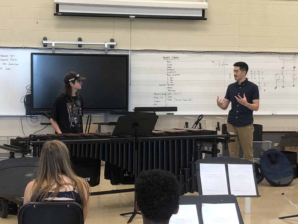 What a pleasure to have <a href="/david_wang19/">David Wang</a>  (PHSN '19, Eastman School of Music '23, current M.M. U. Michigan) share his immense percussion knowledge with our students this week! Thank you David! <a href="/PLSD/">Pickerington Schools</a> <a href="/PLSDMusic/">Pickerington MusicEd</a> <a href="/NorthPride/">PHSN Band</a> <a href="/Lakeviewband1/">LakeviewBand1</a>