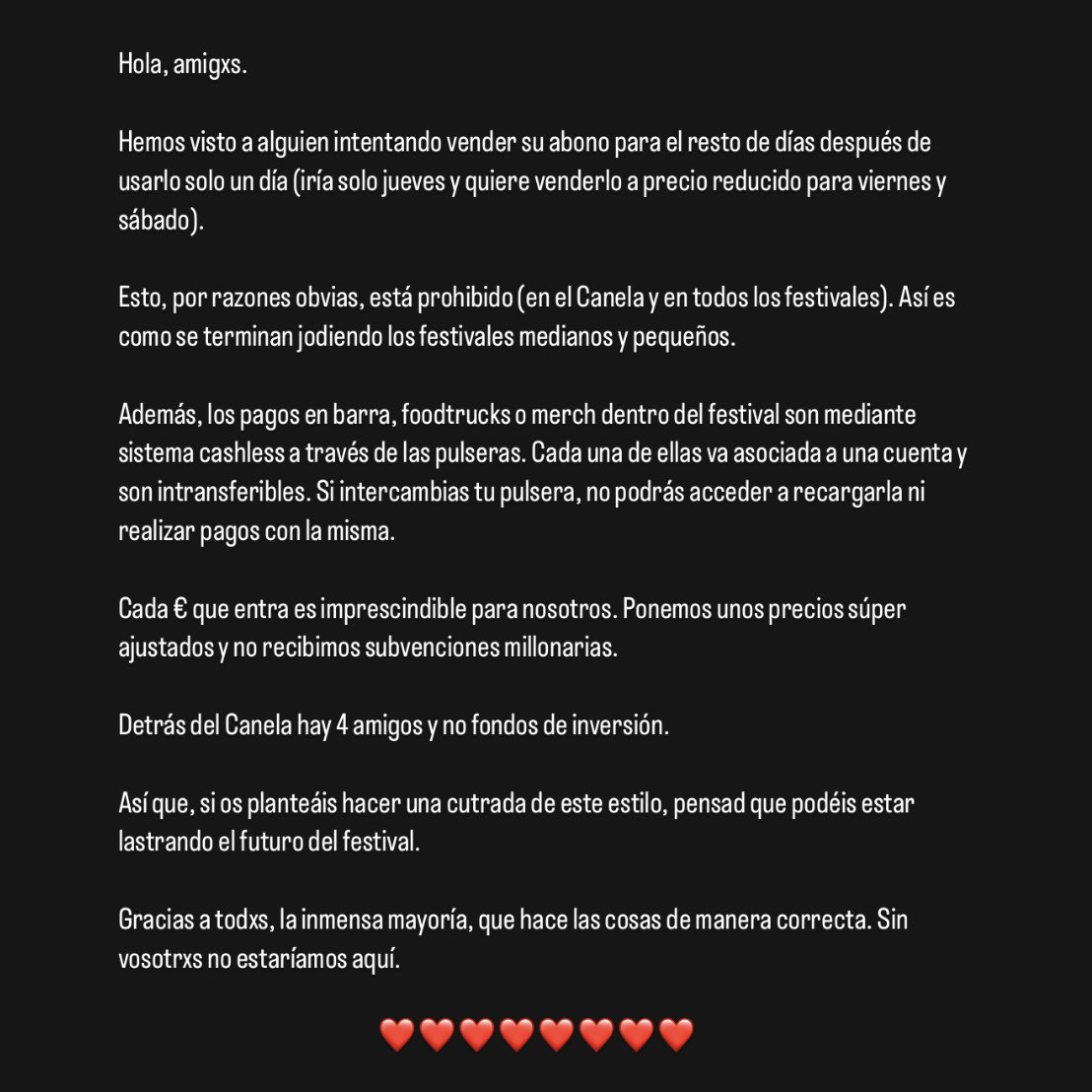 Lean, compartan y háganlo extensible a todos los festivales.
Gracias 😘