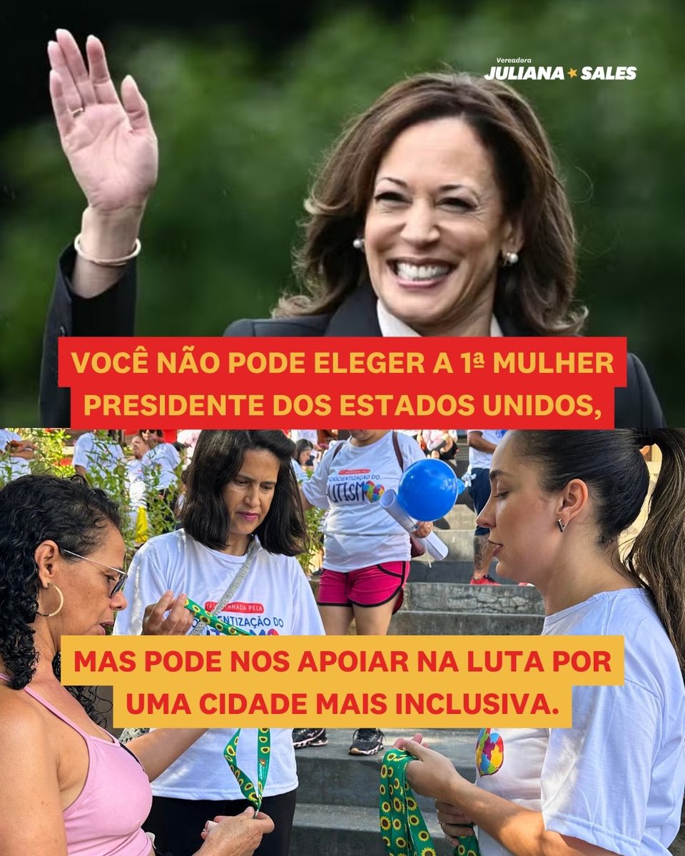 julianasalesmg's tweet photo. Você não pode eleger a 1ª mulher presidente dos Estados Unidos, mas pode fazer muito por Nova Lima! 🫶🏼
Vem com a gente! 💪🏻✨
#timeju #julianasales #vereadorajulianasales #novalima #novalimamg https://t.co/L8YIxneehZ