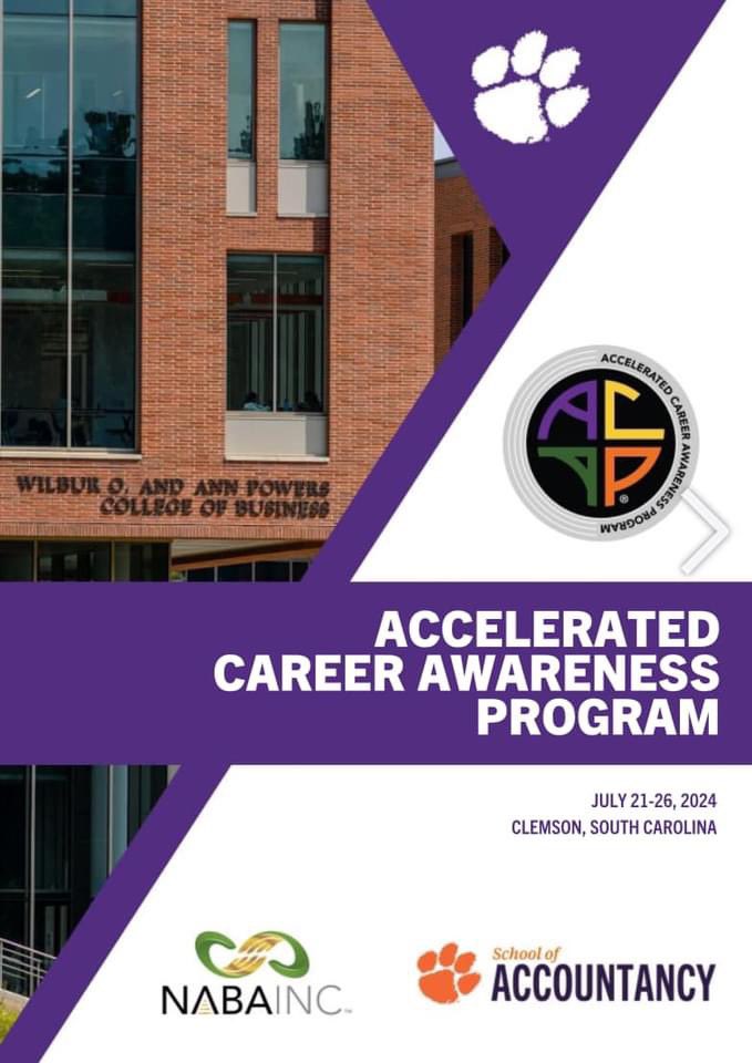 DrCarlosGrant's tweet image. Thanks @ClemsonUniv School of Accountancy for partnering with the @NABAInc to bring ACAP to SC. This experience was impactful for Cayden to be with Black professionals &amp;amp; other underrepresented minority groups in the fields of accounting, finance and business.
#TeamGrant #NABA