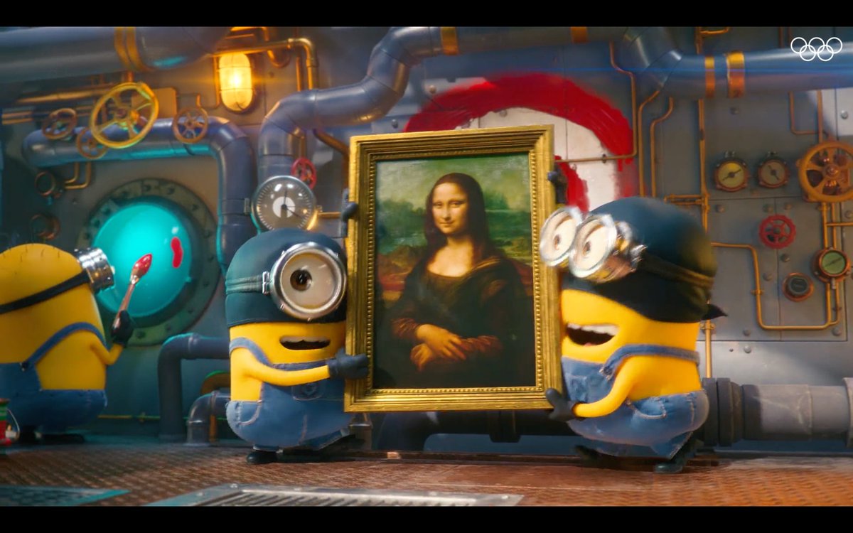 😂 @museelouvre on a retrouvé la Joconde ! 
🎨

#Paris2024 | #CeremoniedOuverture | #minions